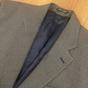 Ralph Lauren LAUREN Sport Coat Blazer Houndstooth Mens Size 42L Navy Gray
